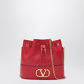 Valentino Garavani Vlogo red leather bucket bag