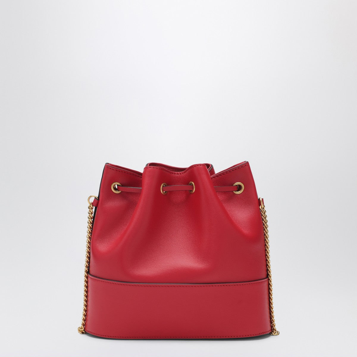 Valentino Garavani Vlogo red leather bucket bag