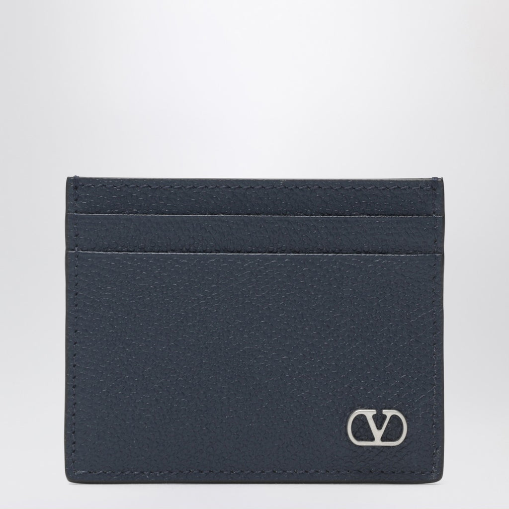 Valentino Garavani Vlogo Signature blue card holder