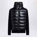 Moncler Blue padded wool zip-up hoodie