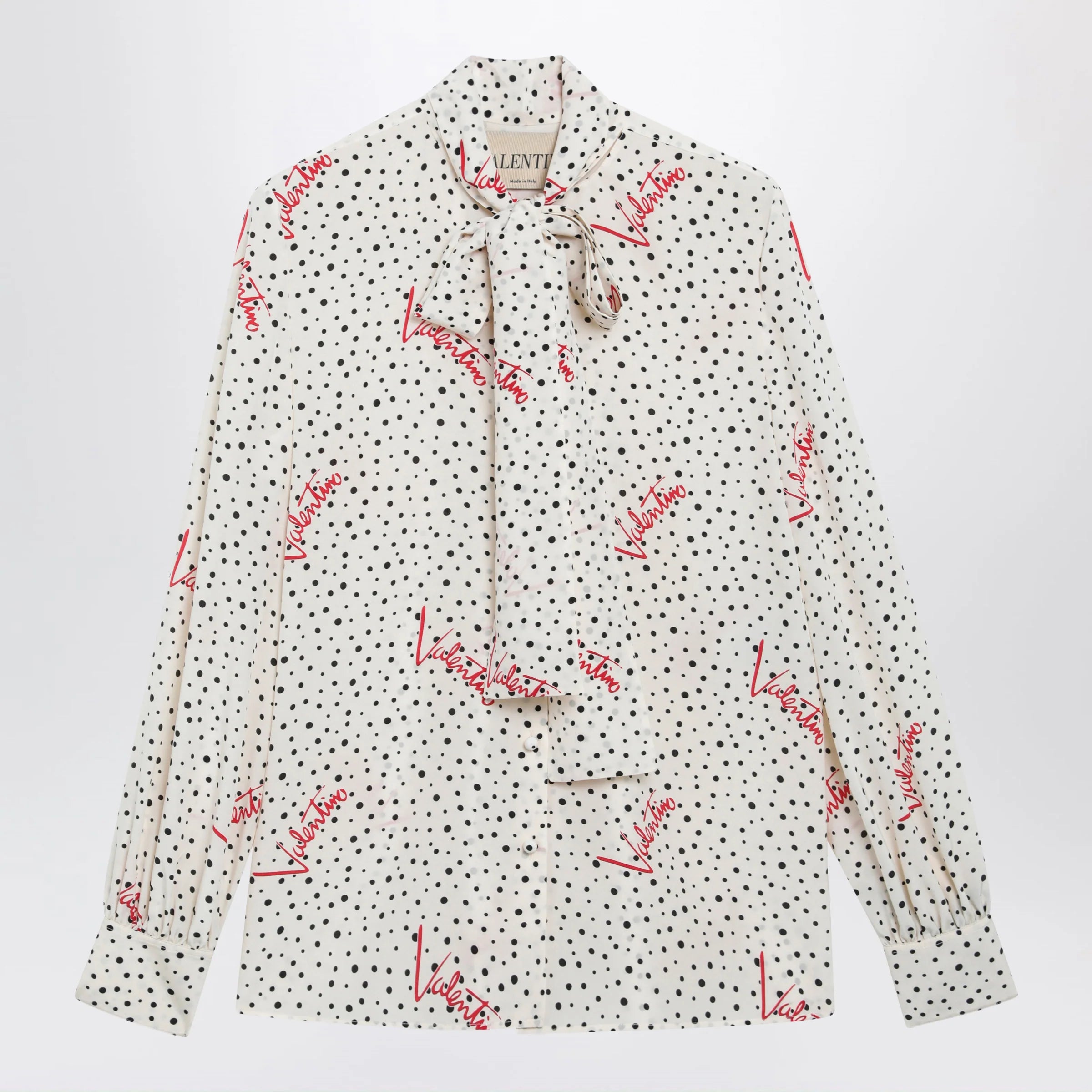 Valentino Vanilla silk shirt with logo print