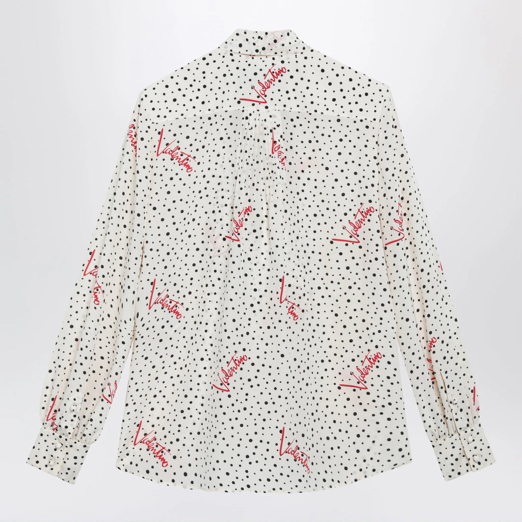 Valentino Vanilla silk shirt with logo print