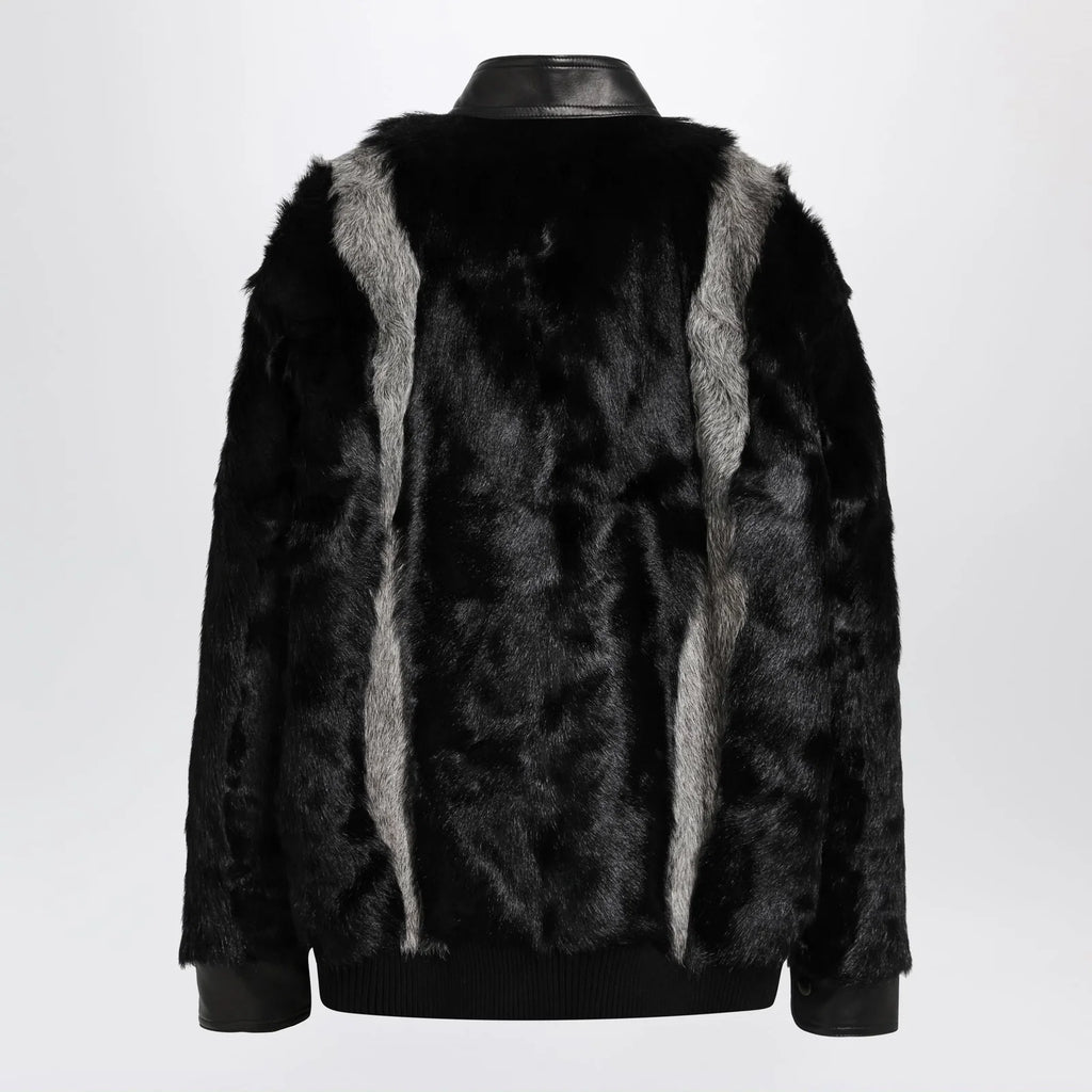 Valentino Black/Grey shearling and leather jacket