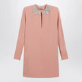 Valentino Pink silk short dress with embroidered bows