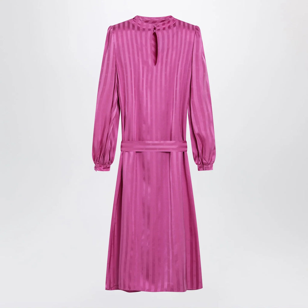 Valentino Fuchsia silk jacquard midi dress