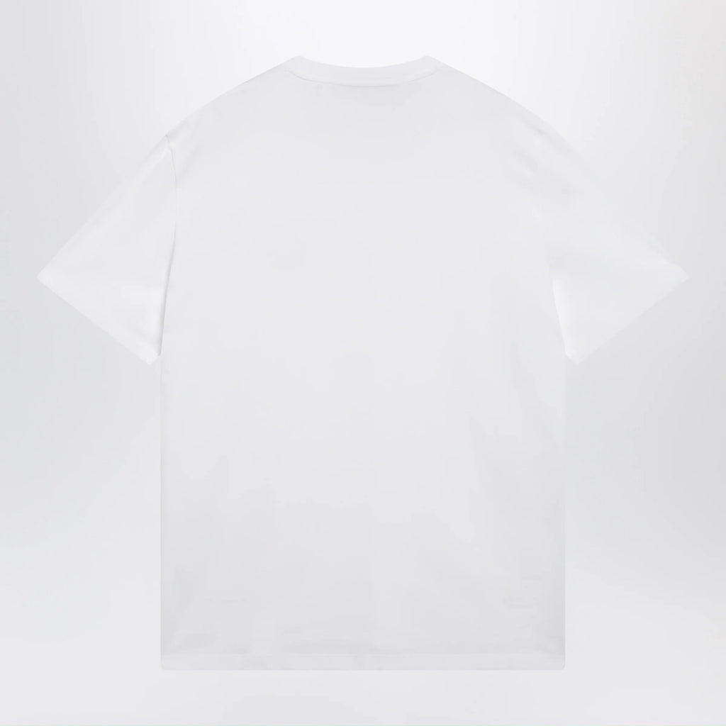 Valentino White cotton T-shirt with VLogo embroidery