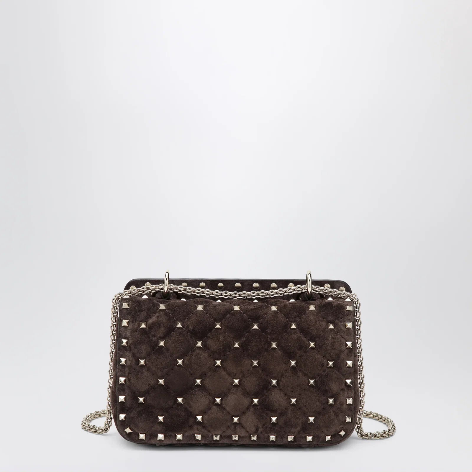 Valentino Garavani Rockstud Spike bag in brown suede