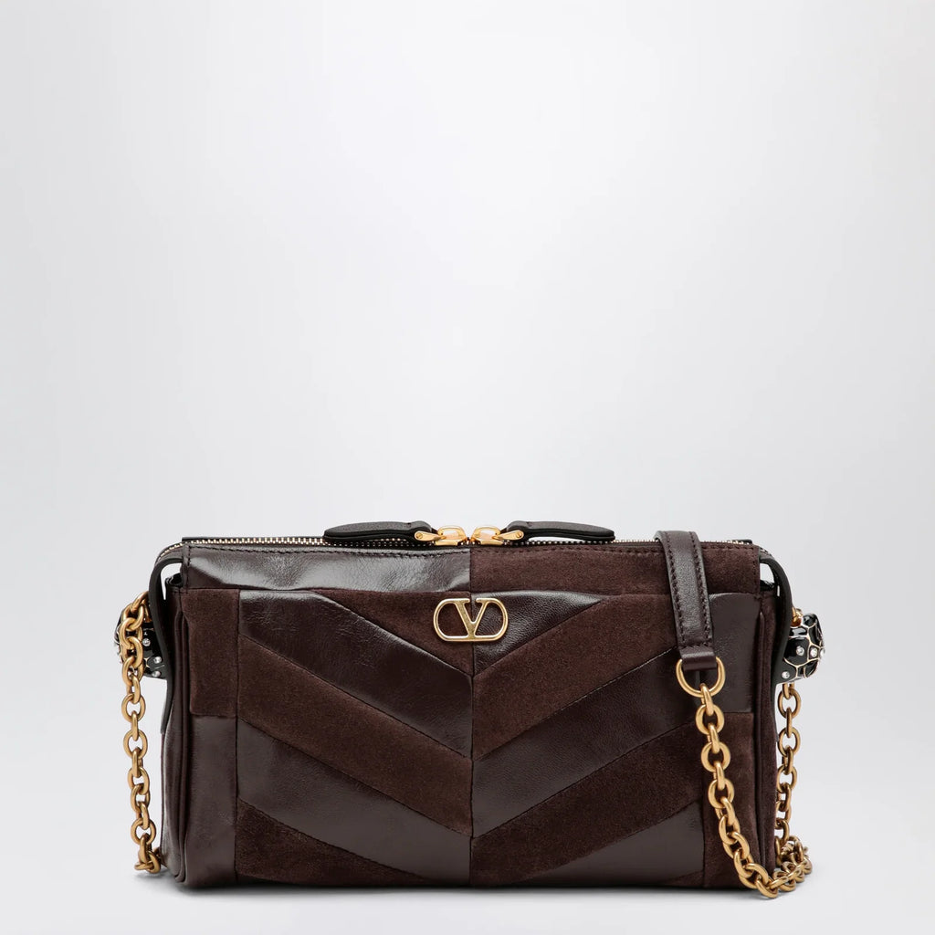 Valentino Garavani Panthea small shoulder bag in ebony brown
