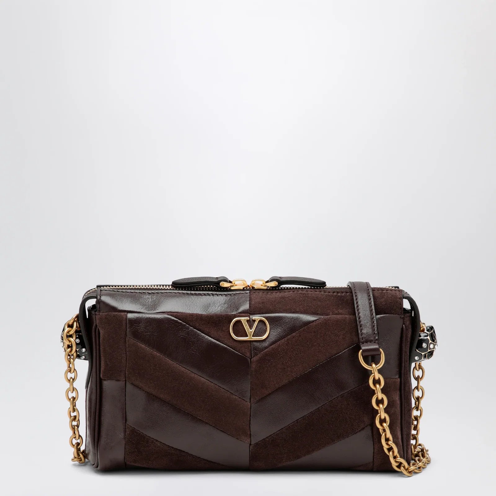 Valentino Garavani Panthea small shoulder bag in ebony brown