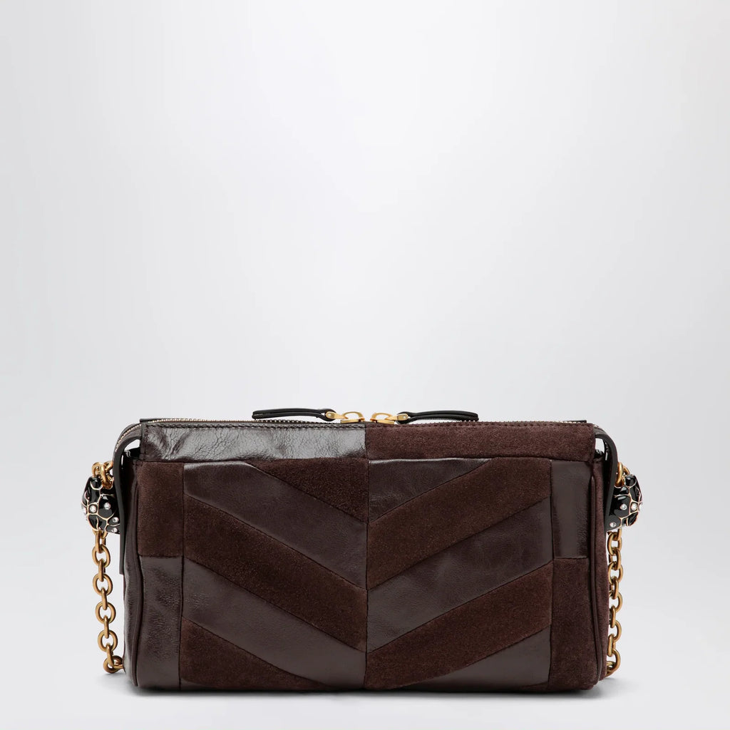 Valentino Garavani Panthea small shoulder bag in ebony brown