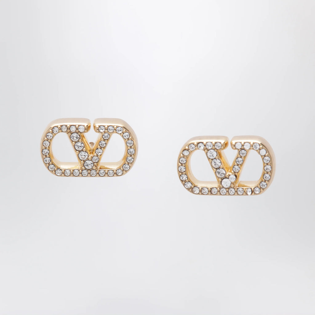 Valentino Garavani Gold-tone VLogo Signature earrings with Swarovski crystals