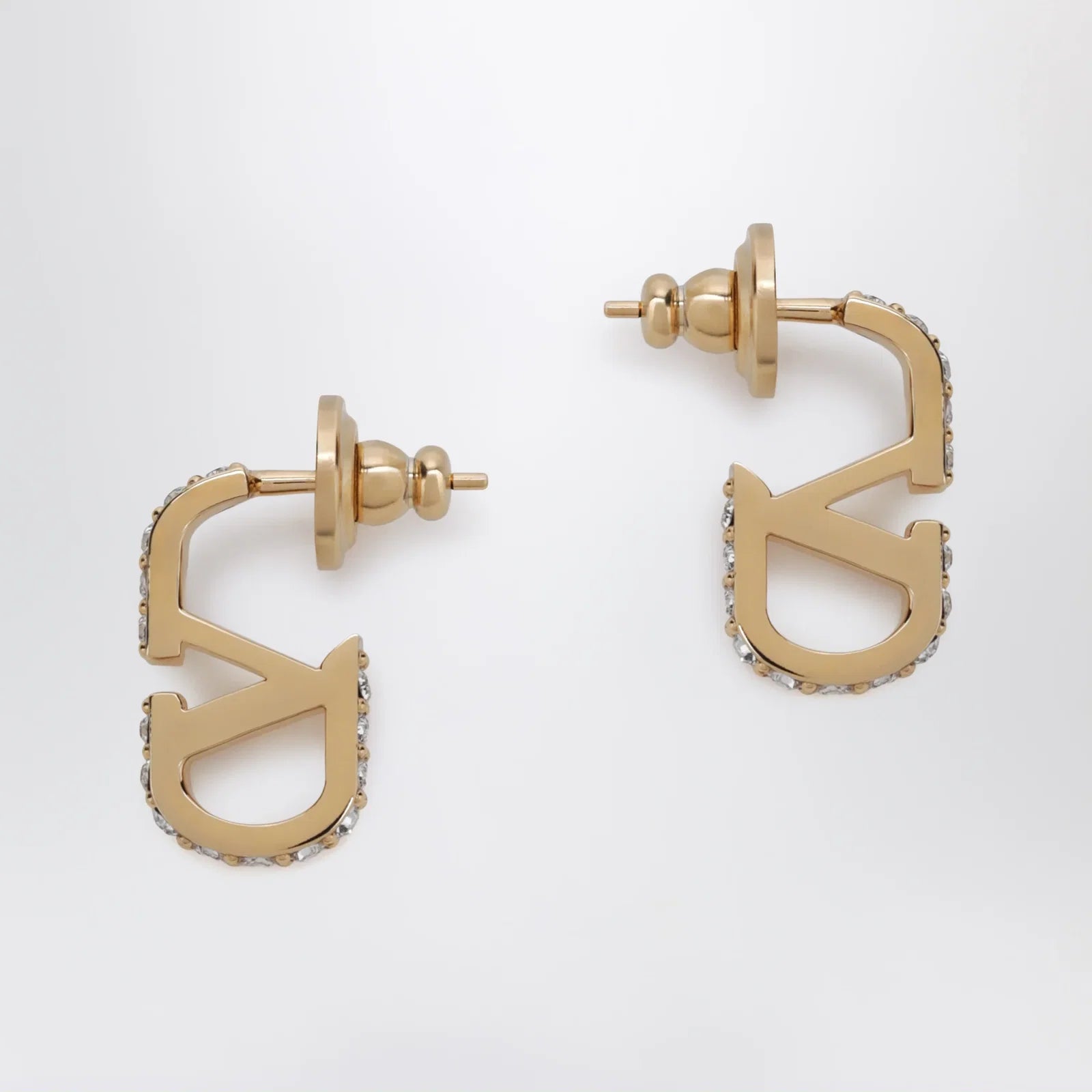 Valentino Garavani Gold-tone VLogo Signature earrings with crystals