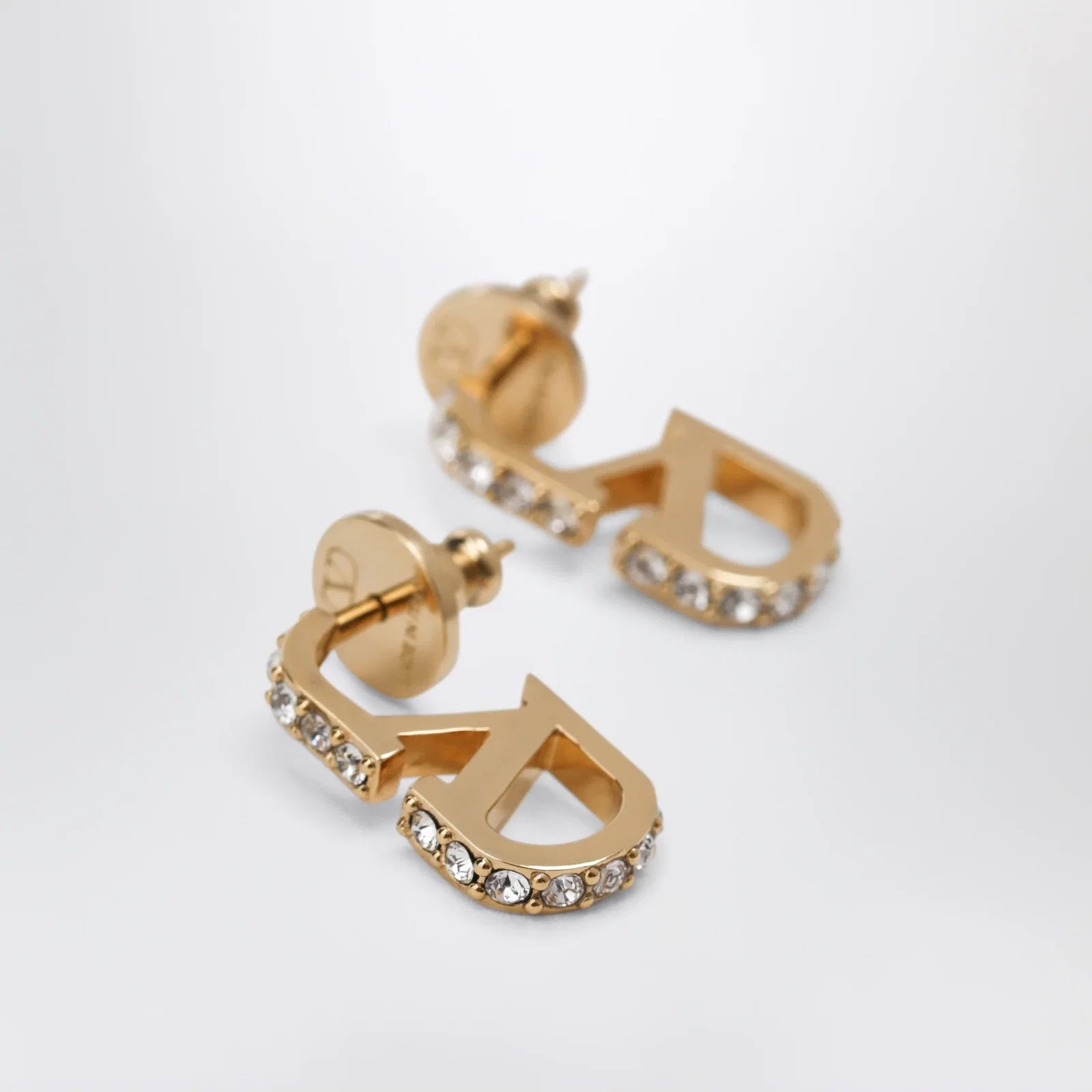 Valentino Garavani Gold-tone VLogo Signature earrings with crystals