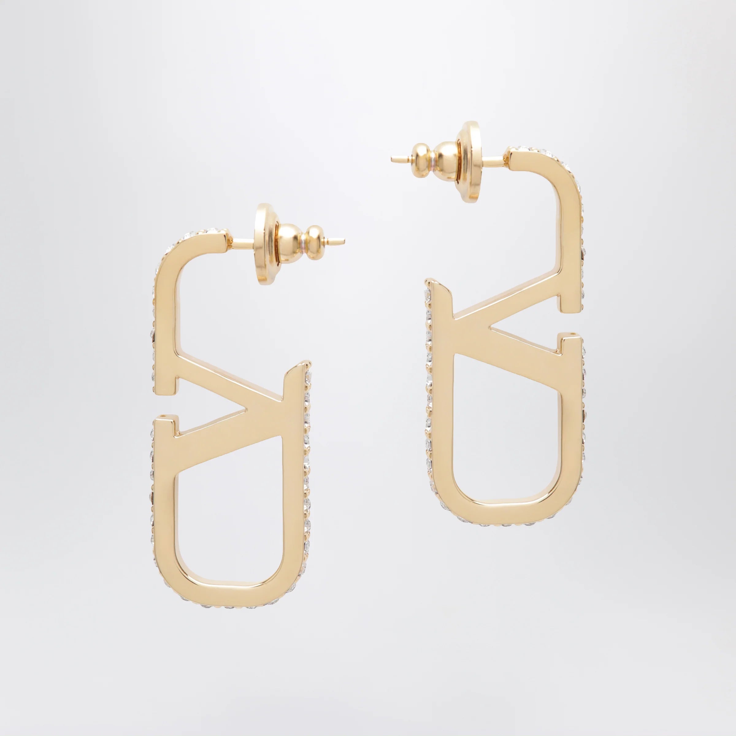 Valentino Garavani Gold-tone VLogo Signature earrings with Swarovski crystals