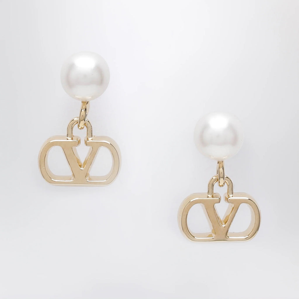 Valentino Garavani Gold-tone VLogo Signature earrings with pearl