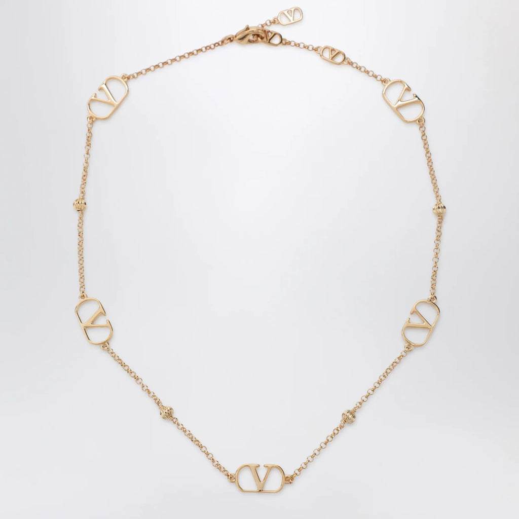 Valentino Garavani VLogo Signature Necklace in Gold-Tone Metal