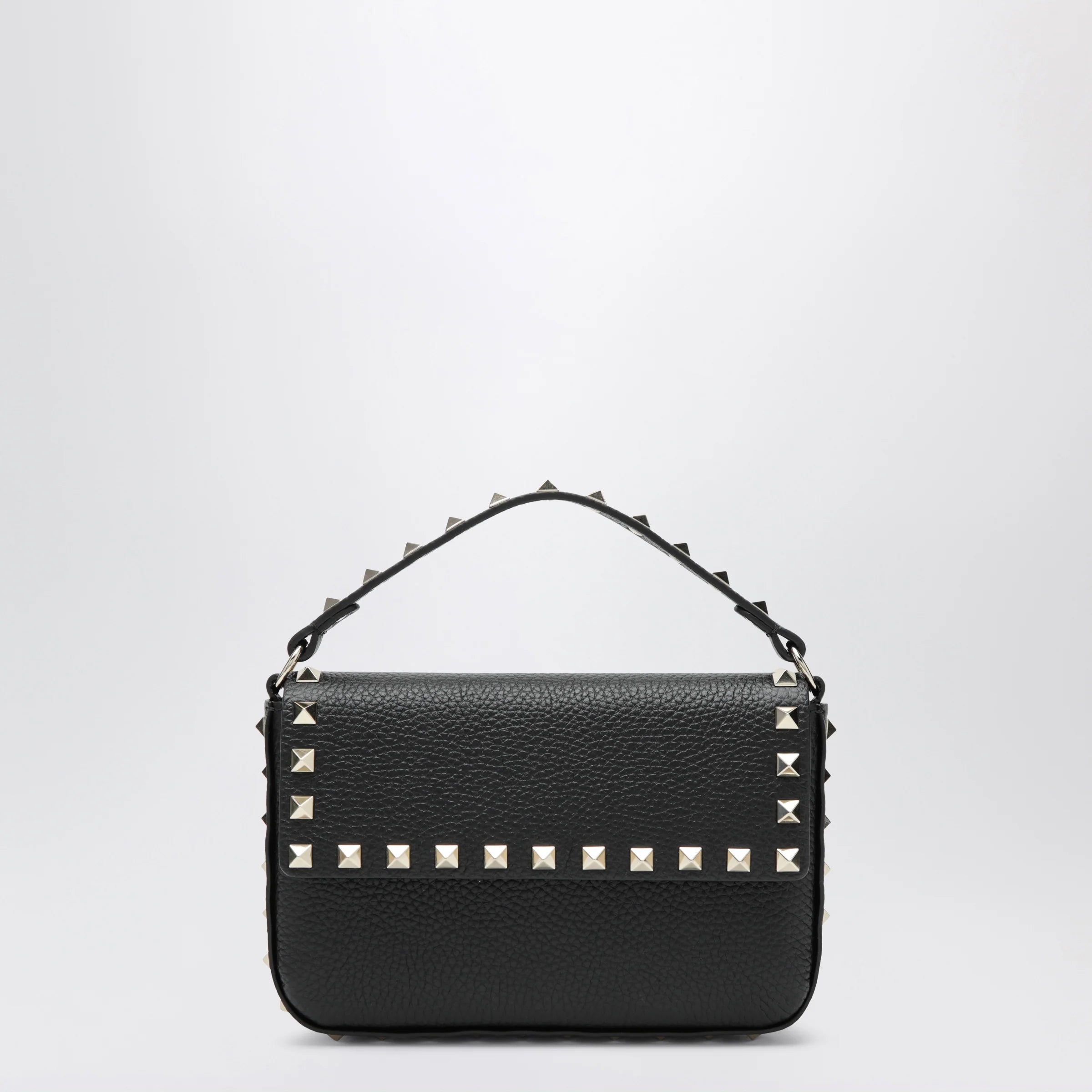 Valentino Garavani Rockstud pouch in grained calfskin leather, black