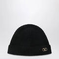 Valentino Garavani Black Vlogo Signature cashmere beanie