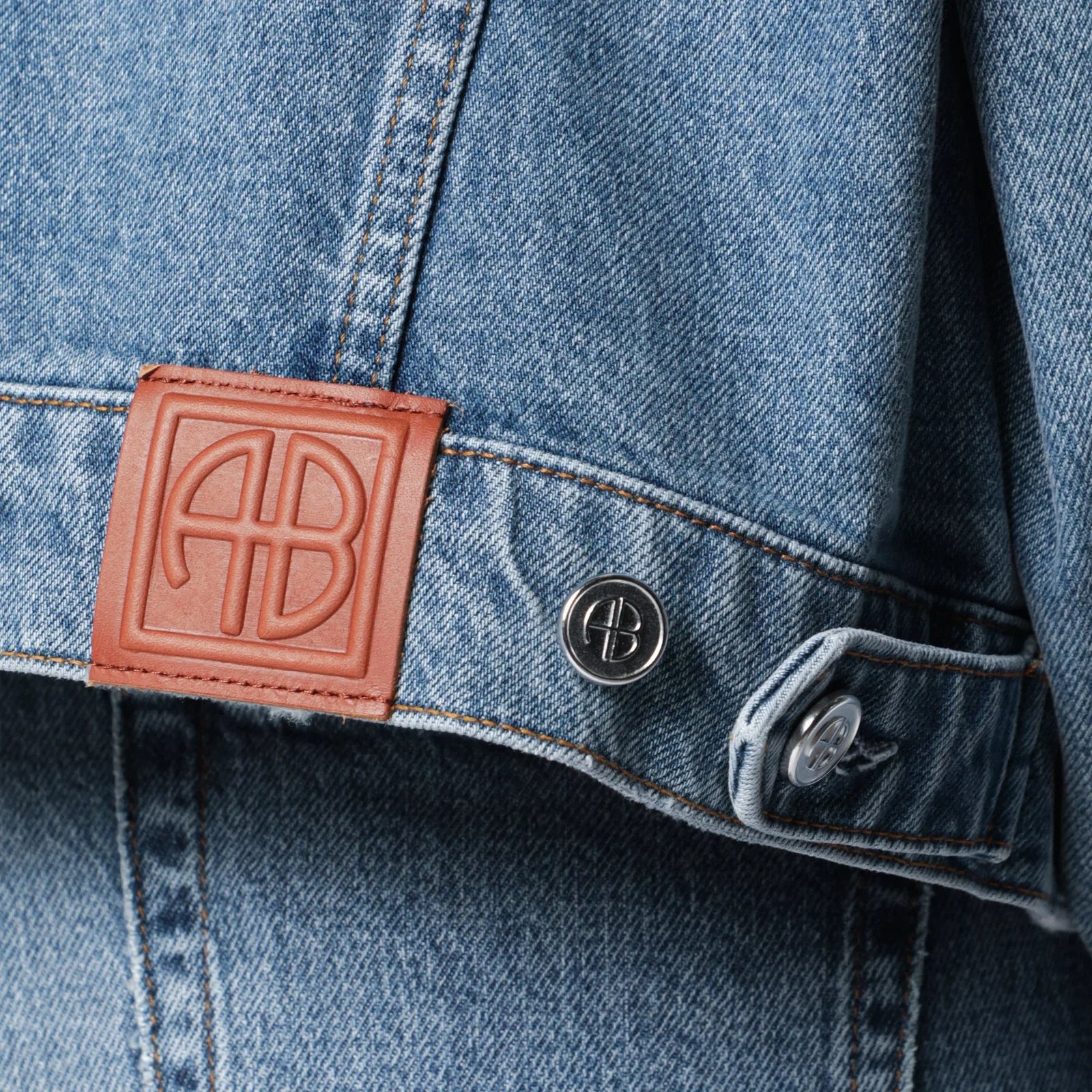 ANINE BING Quincy washed denim jacket in cascade blue