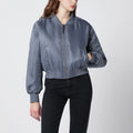 ANINE BING Leon grey cropped bomber jacket