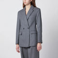 ANINE BING Tiphaine blazer in light grey pinstripe fabric