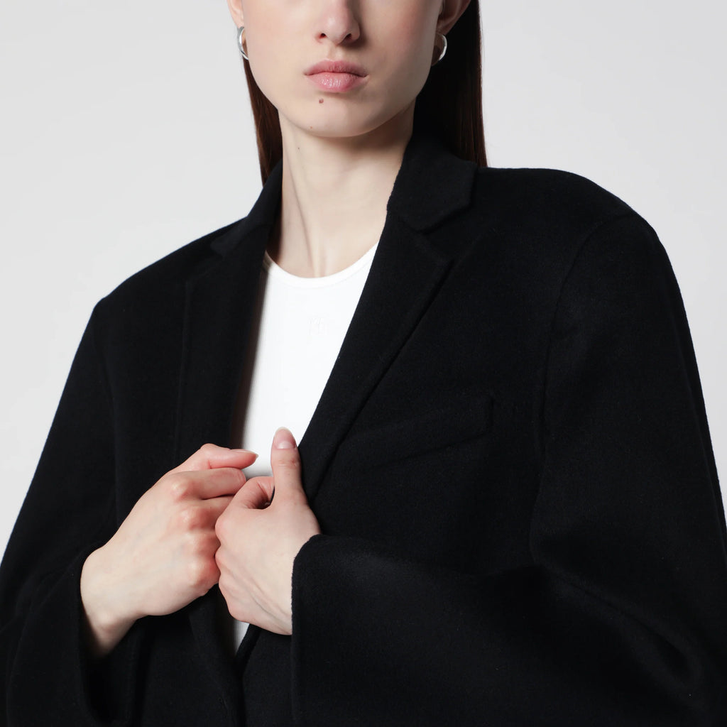 ANINE BING Quinn oversized wool-cashmere blazer in black