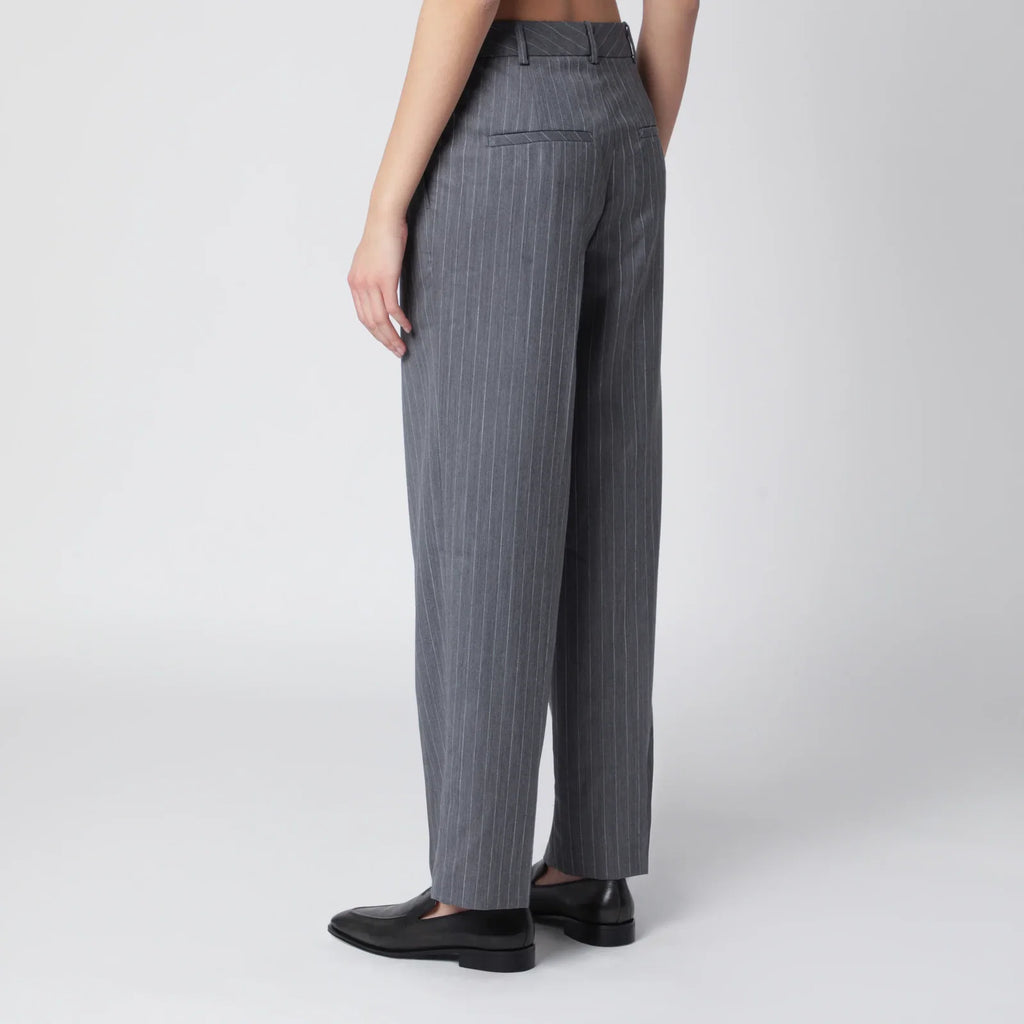 ANINE BING Trent cropped trousers in light grey fabric