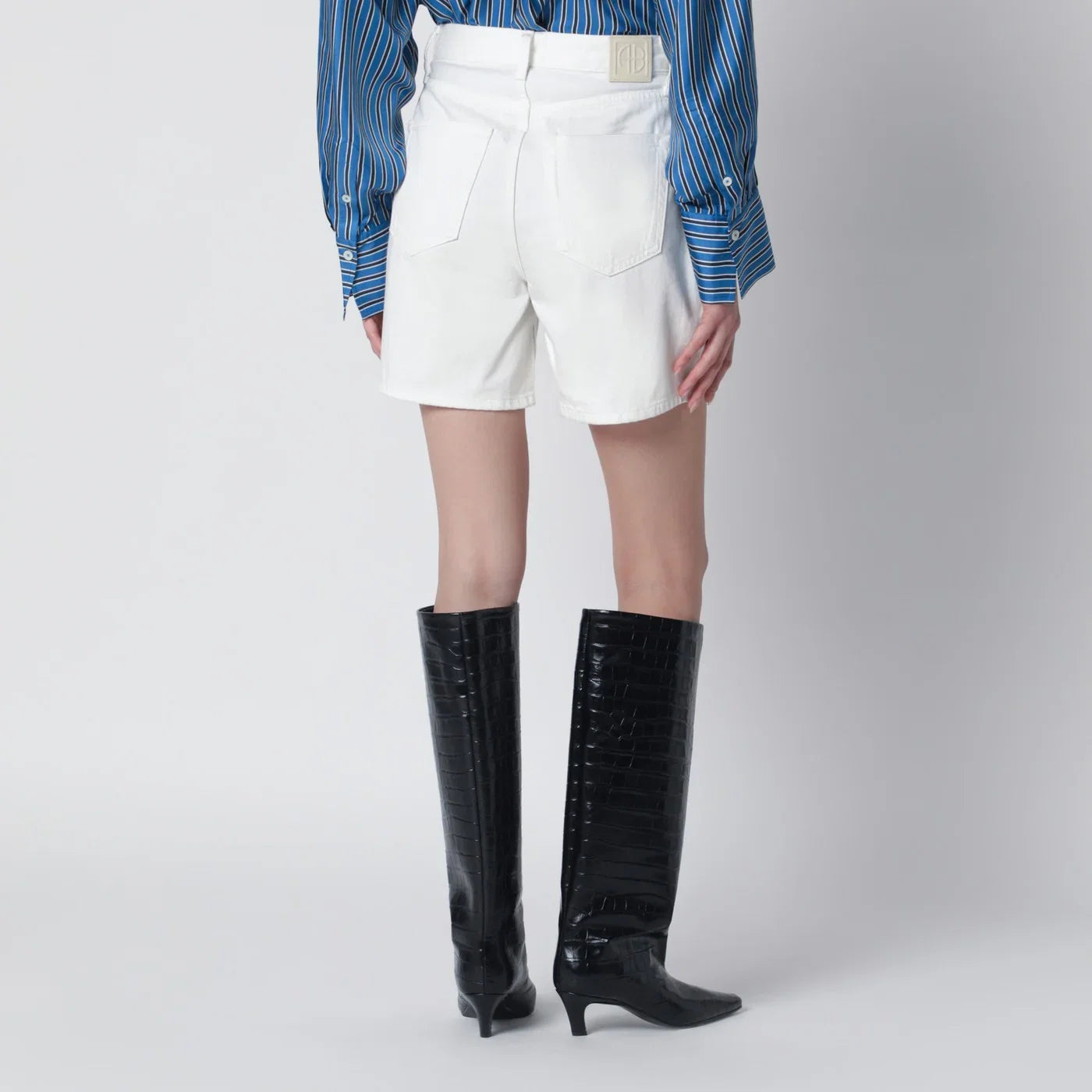 ANINE BING Ecru Kat denim Shorts