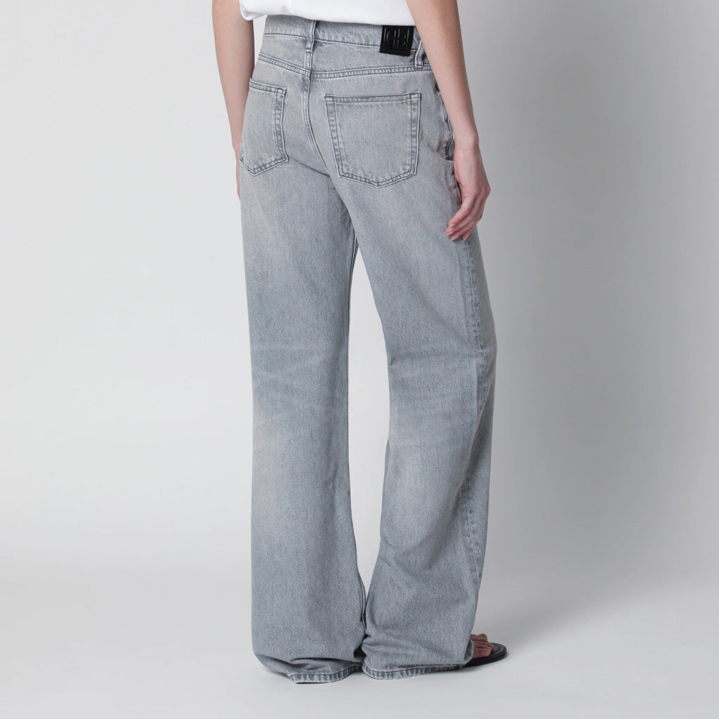 ANINE BING Jeans Hugh high-rise in light grey denim