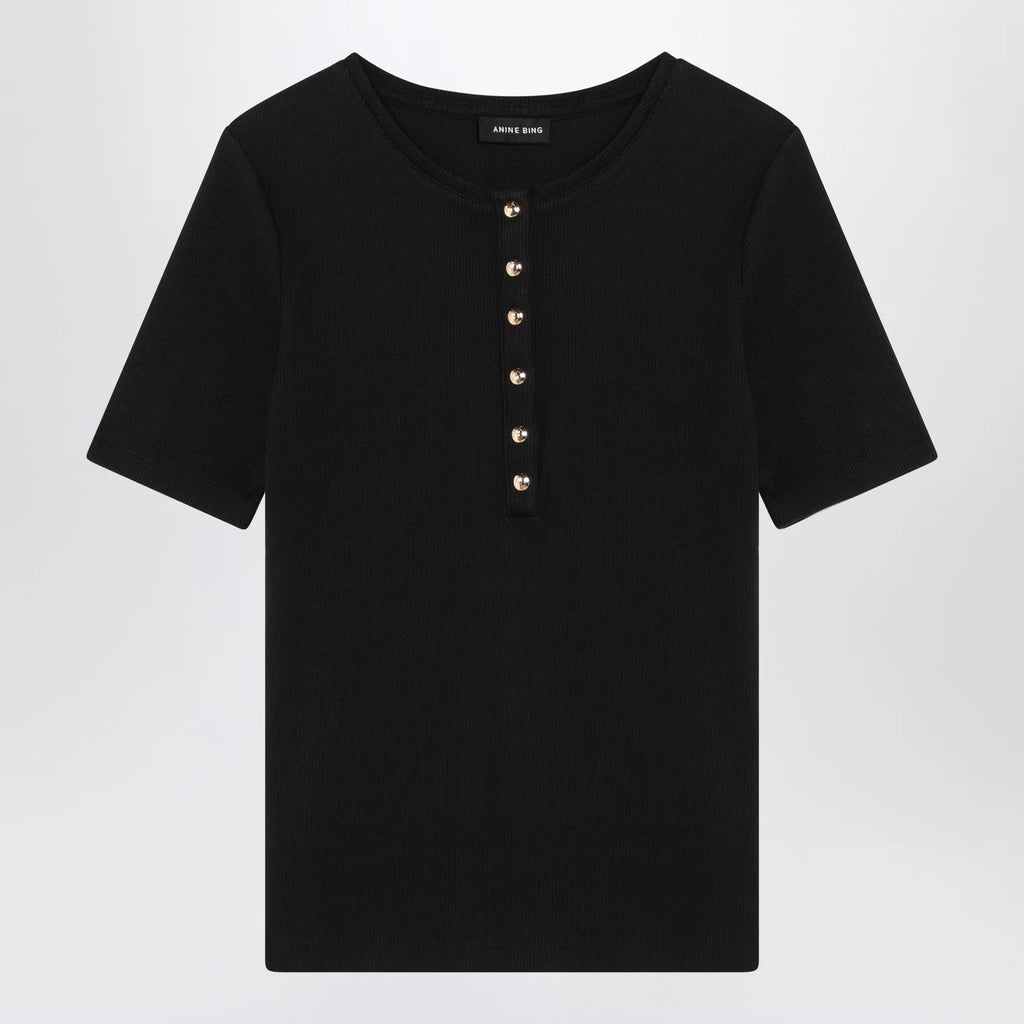 ANINE BING Black short-sleeved t-shirt