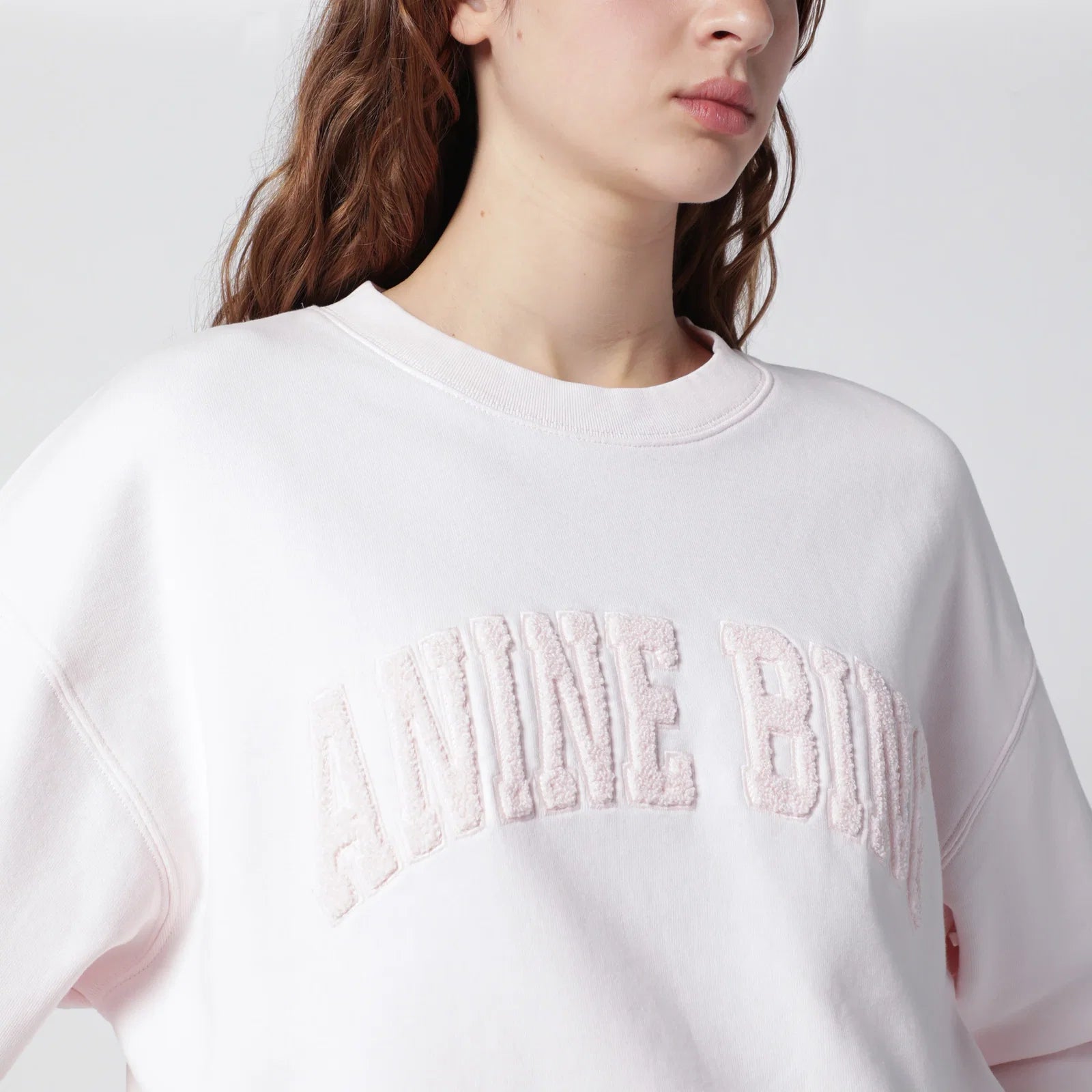 ANINE BING Spencer Pink Mélange Cotton Sweatshirt