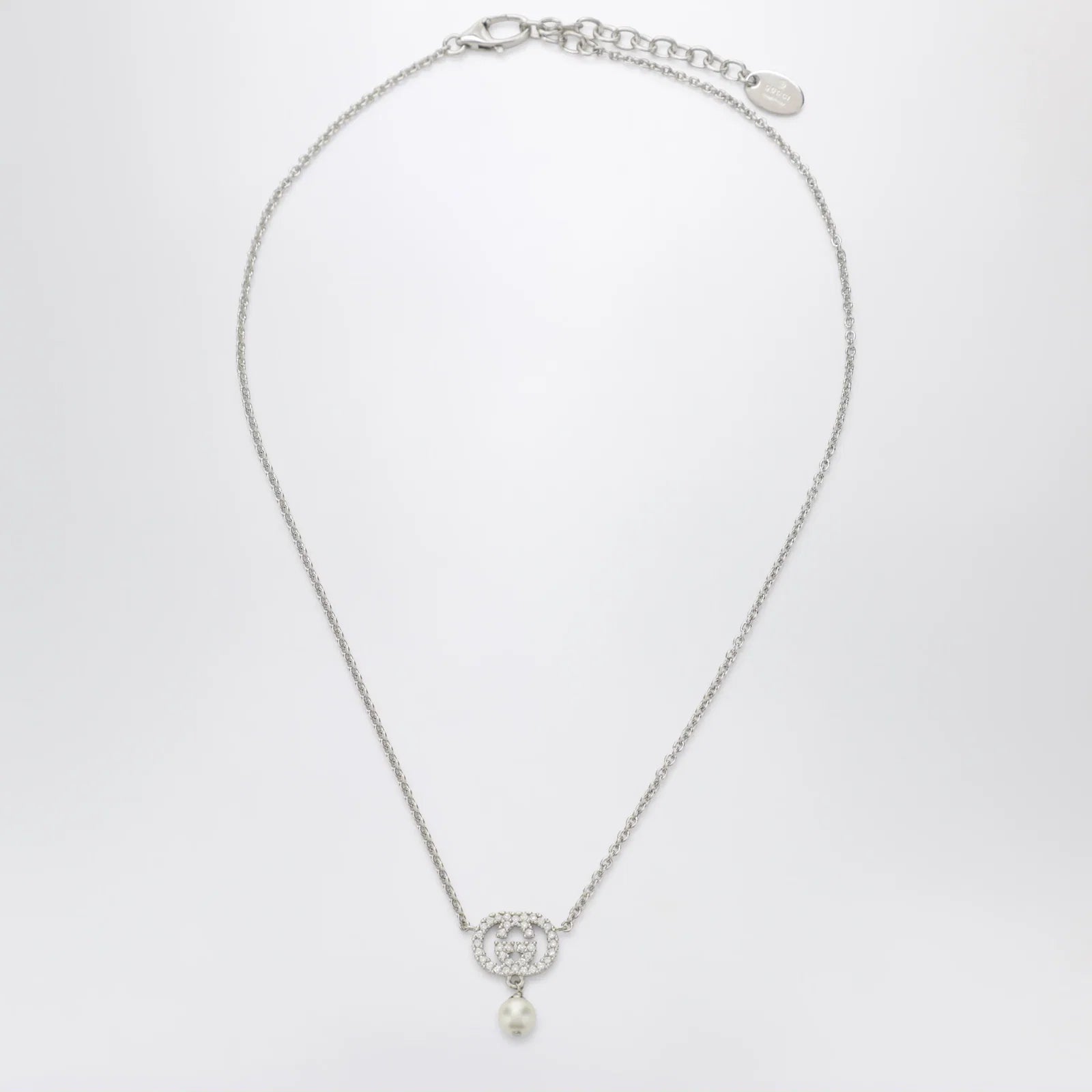 GUCCI GG necklace with crystals and pearls