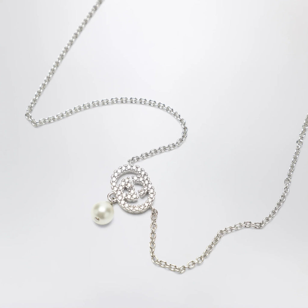 GUCCI GG necklace with crystals and pearls