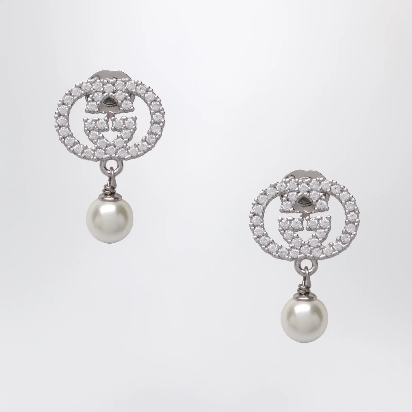GUCCI GG earrings with crystals and pearls