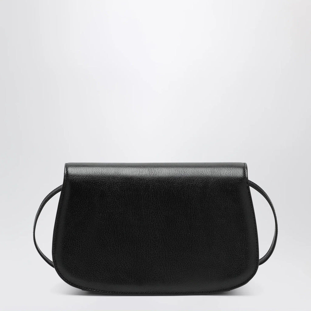 GUCCI Black leather bag with bamboo closure