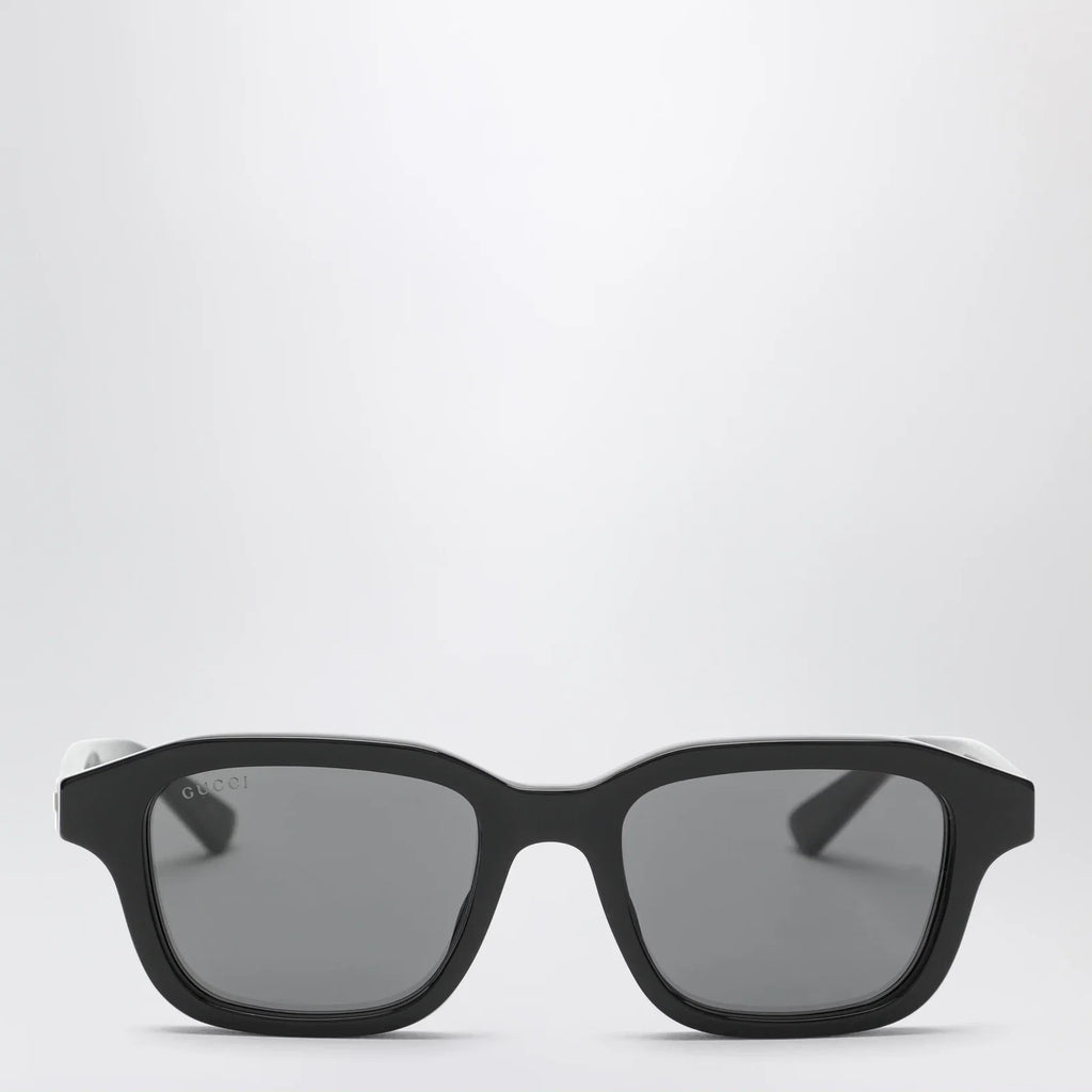 GUCCI Black/blue acetate rectangular sunglasses