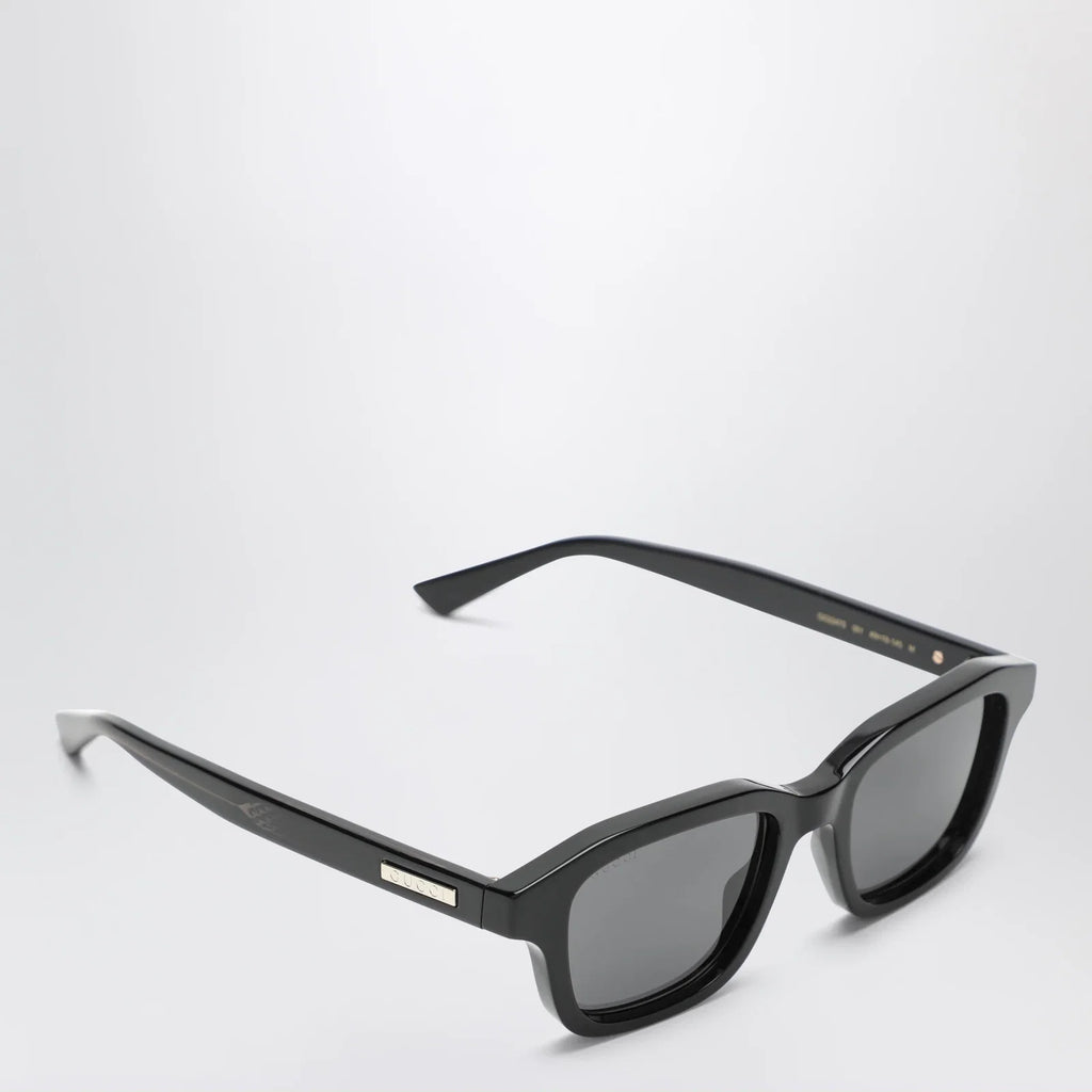 GUCCI Black/blue acetate rectangular sunglasses
