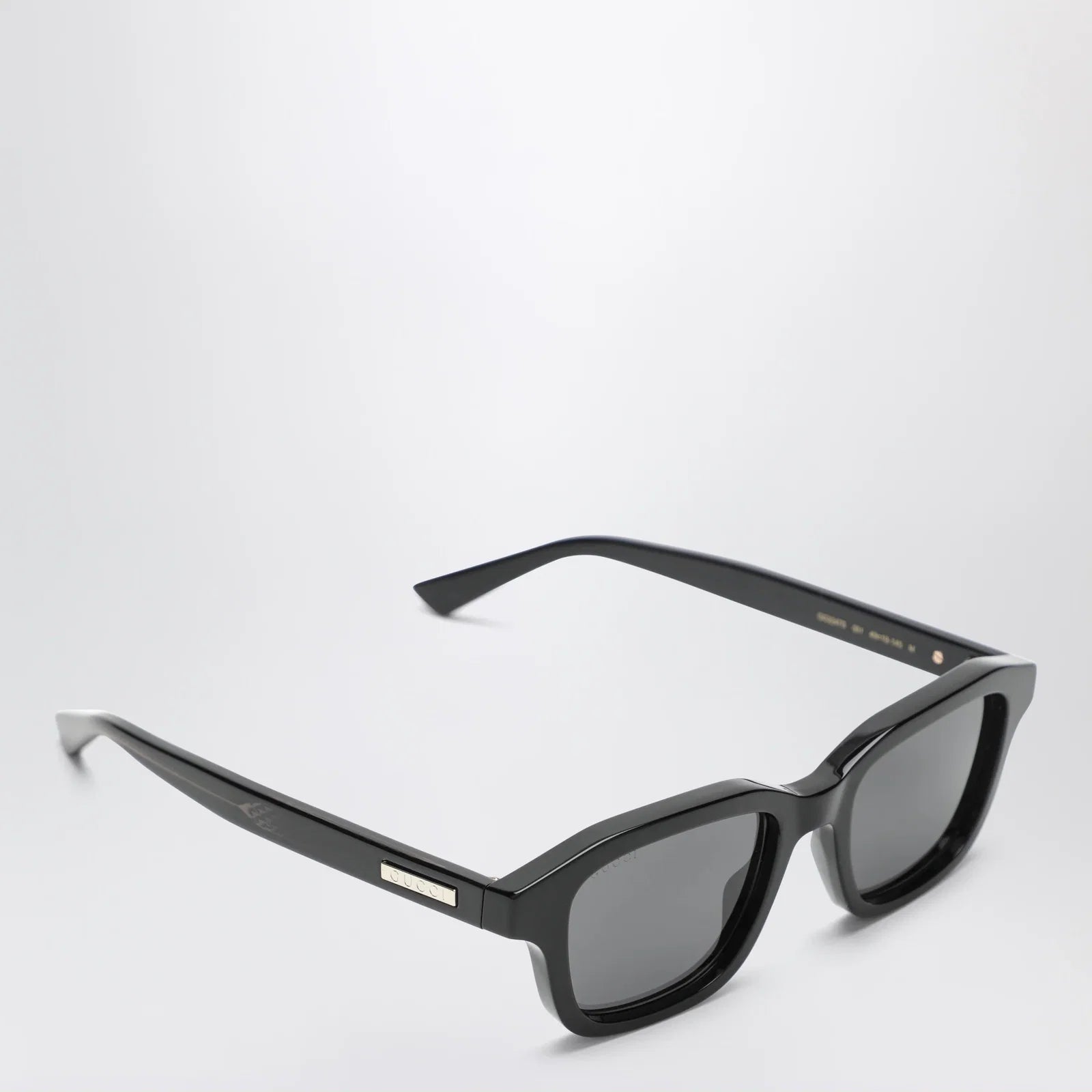 GUCCI Black/blue acetate rectangular sunglasses