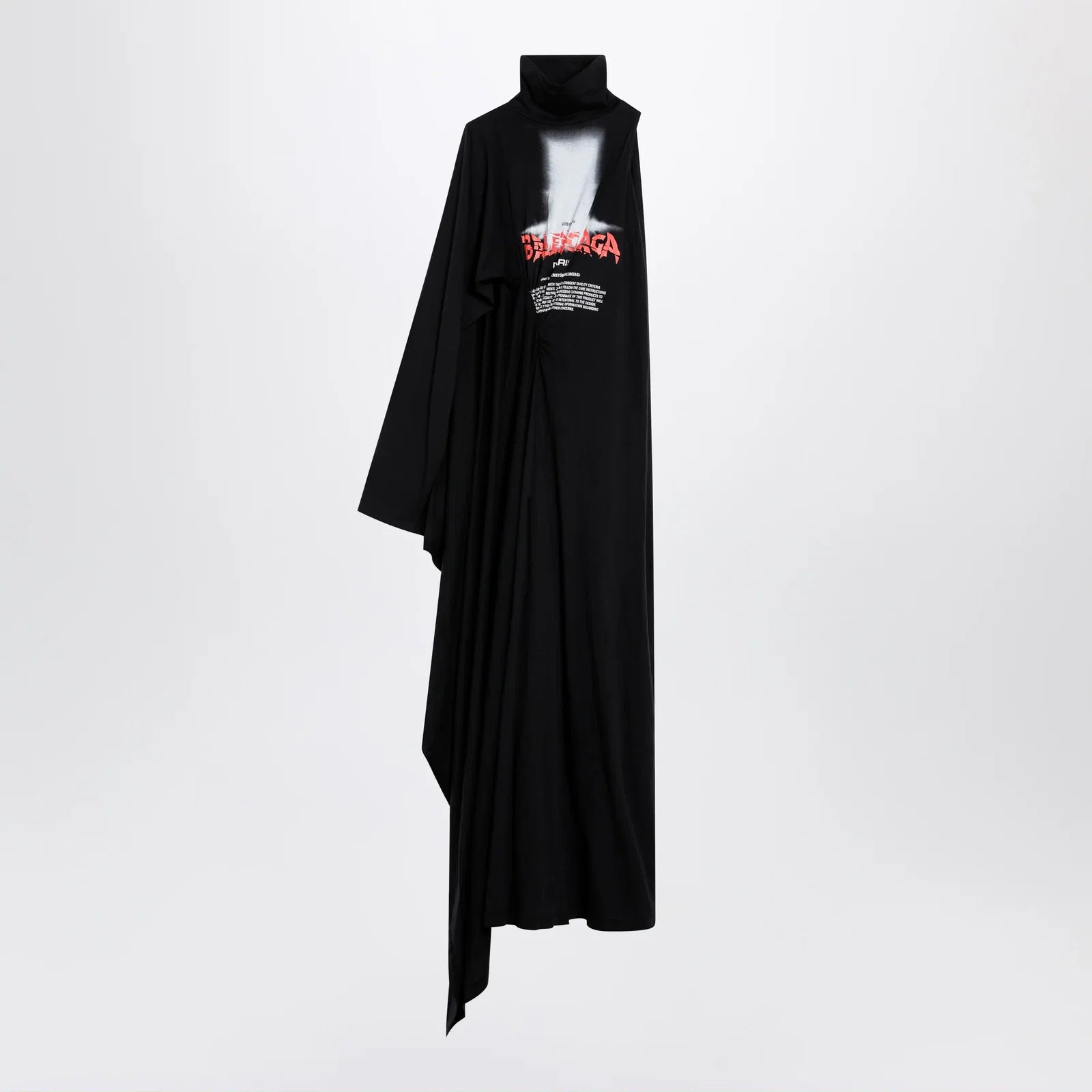 Balenciaga The Door draped maxi cotton jersey dress in black