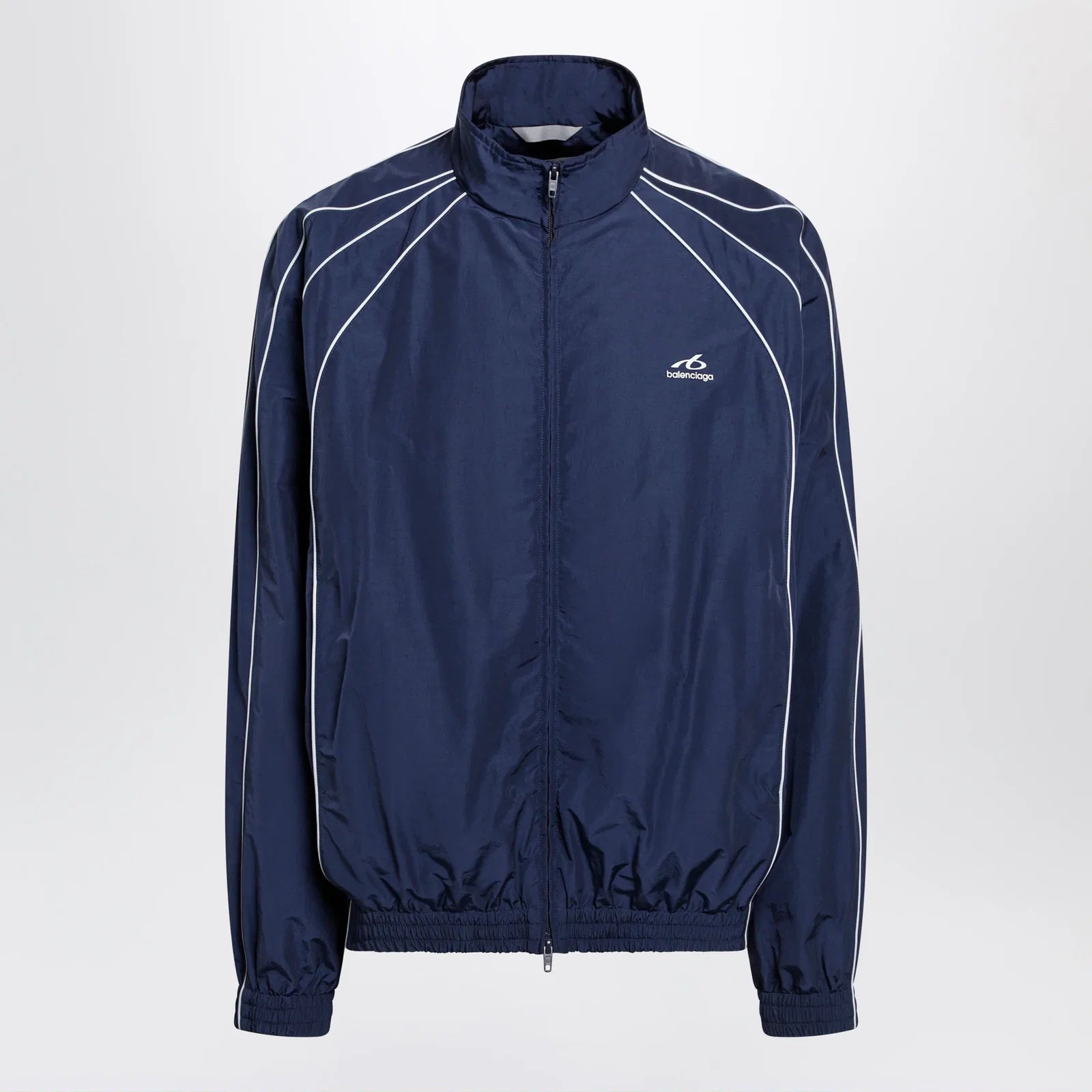 Balenciaga Bodies track jacket in dark navy poplin