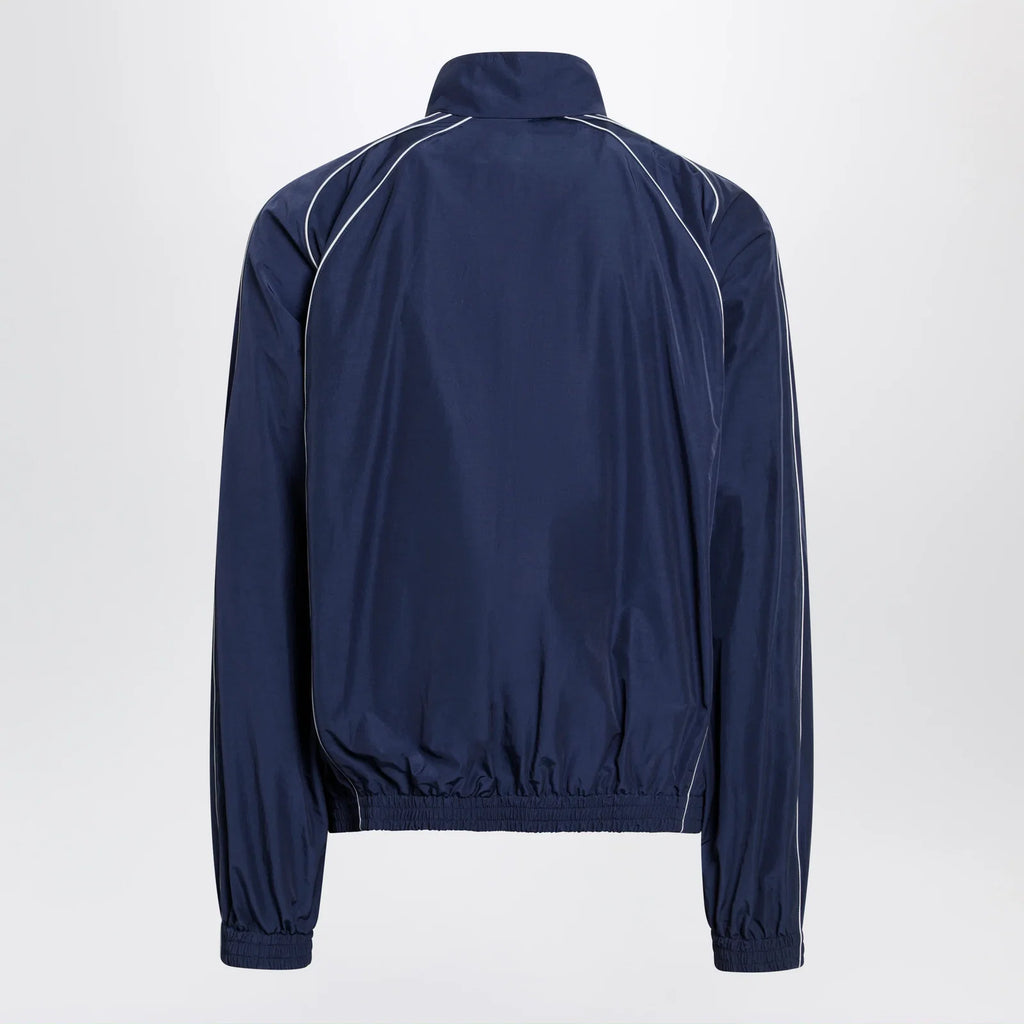 Balenciaga Bodies track jacket in dark navy poplin