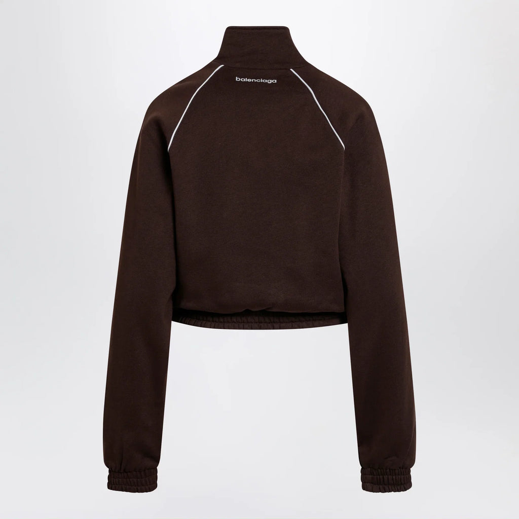 Balenciaga Techwear zip-up jacket in mocha dry fleece