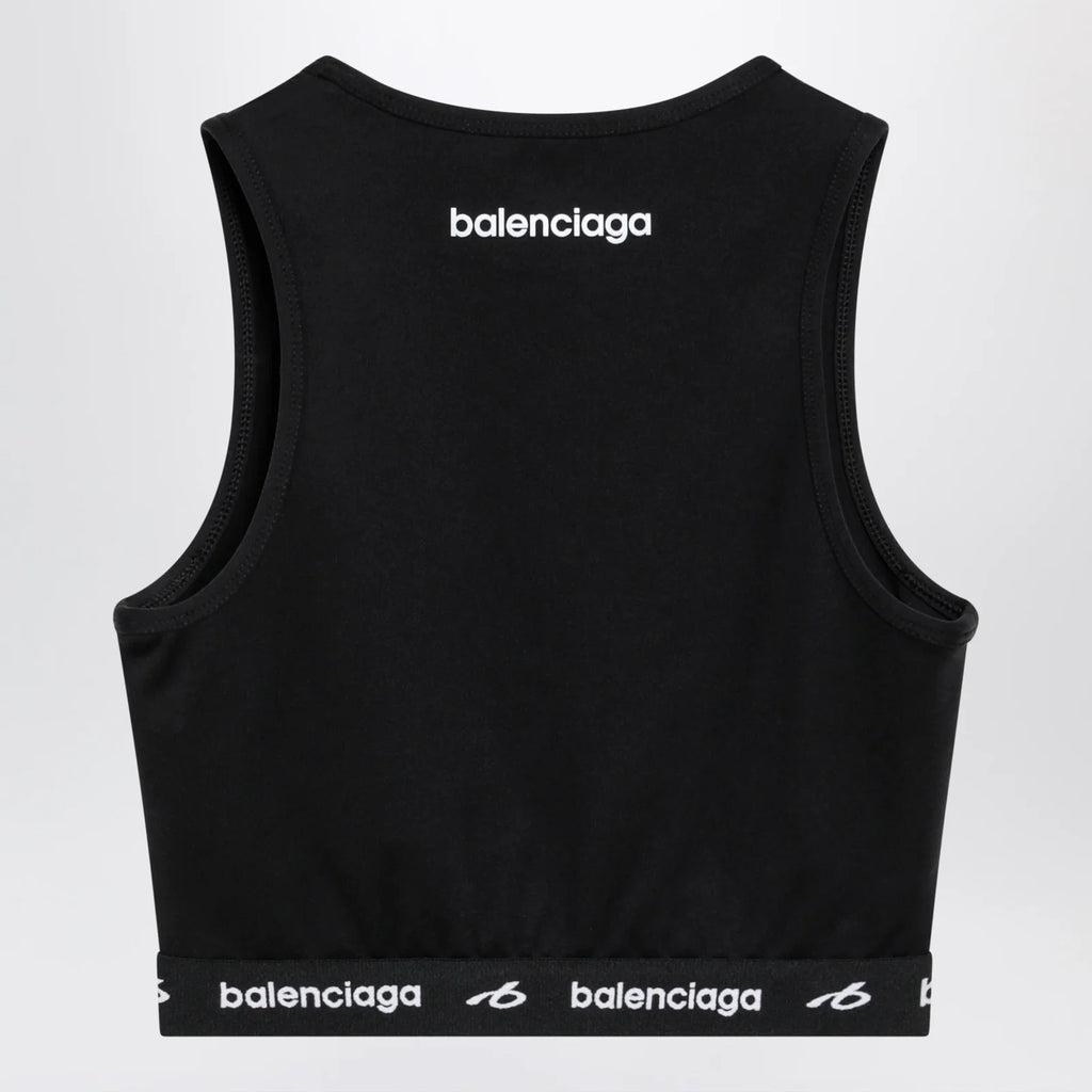 Balenciaga Techwear bra top in black technical fabric