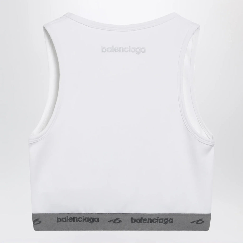 Balenciaga White Techwear bra top in technical fabric
