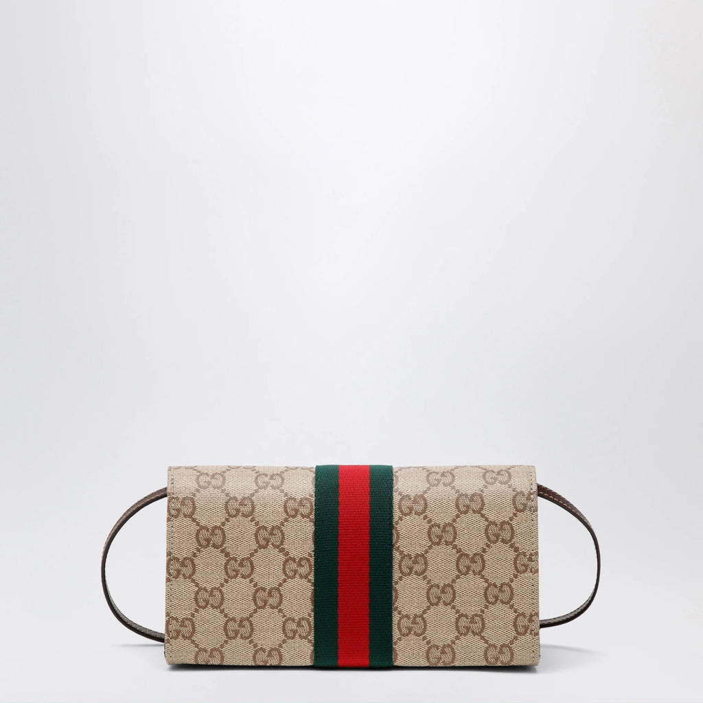 GUCCI Small pouch in GG canvas with Web stripe