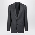 GUCCI Grey/light blue pinstripe wool jacket