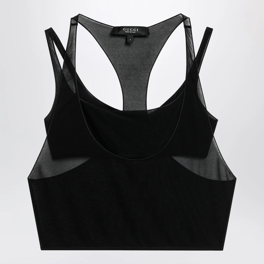 GUCCI Black lightweight crêpe jersey bralette set