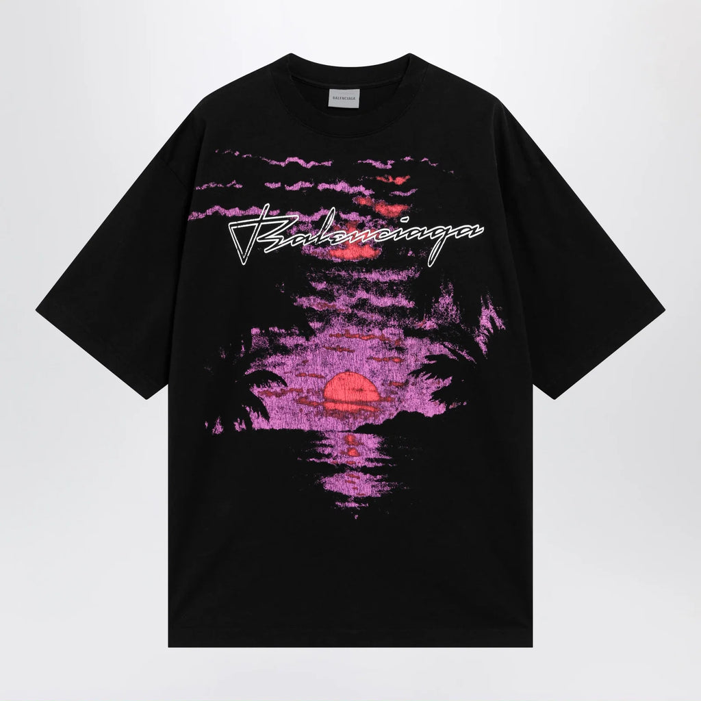 Balenciaga Dream T-shirt in black cotton jersey