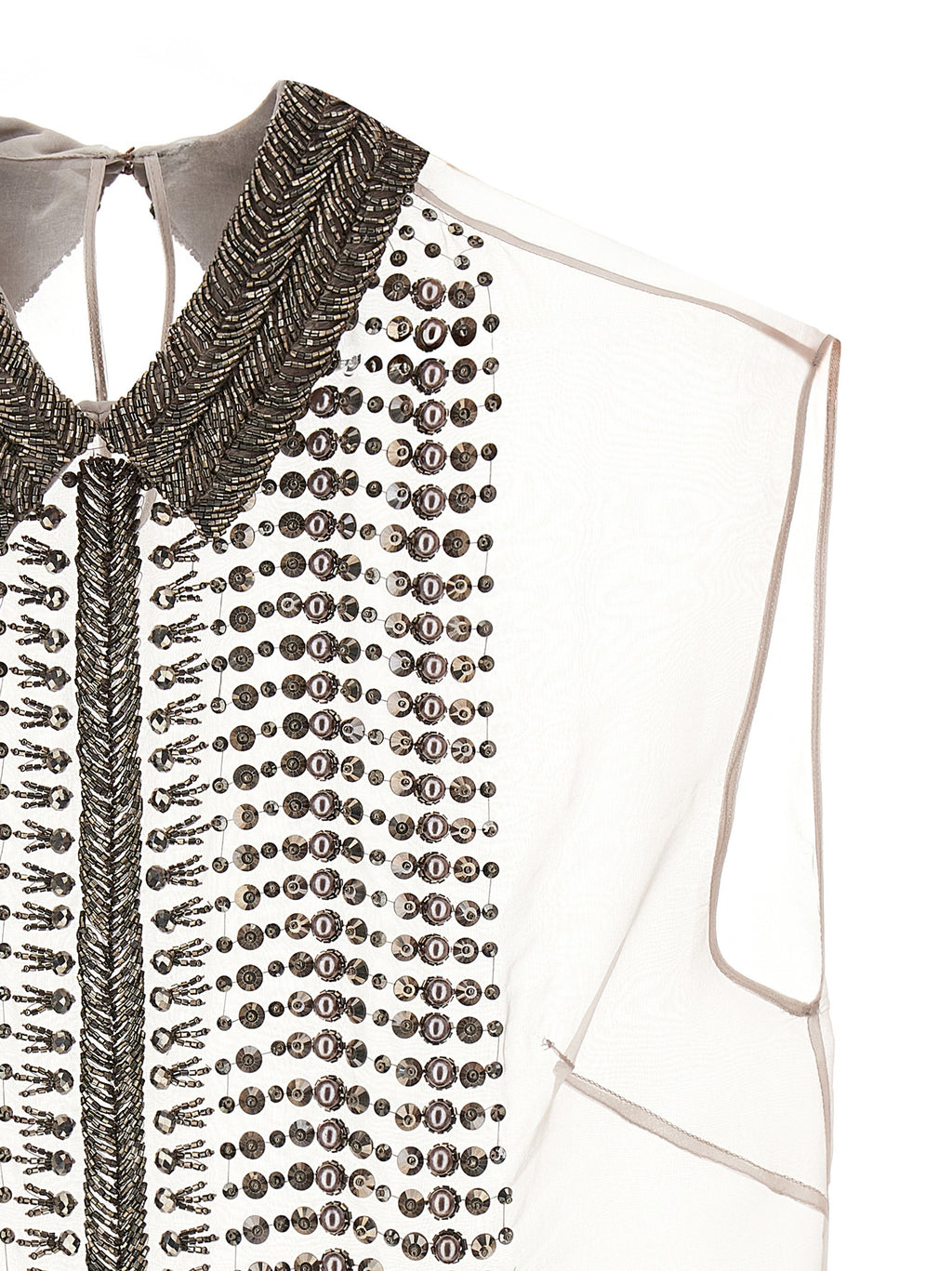 Alberta Ferretti Beaded Chiffon Top