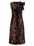 Ganni Velvet Sequins Straight Midi Dress
